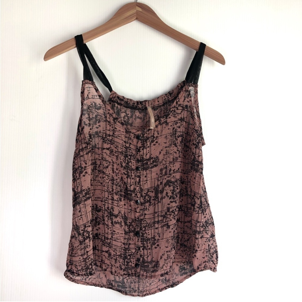 Women's Pink and Black Patterned Top